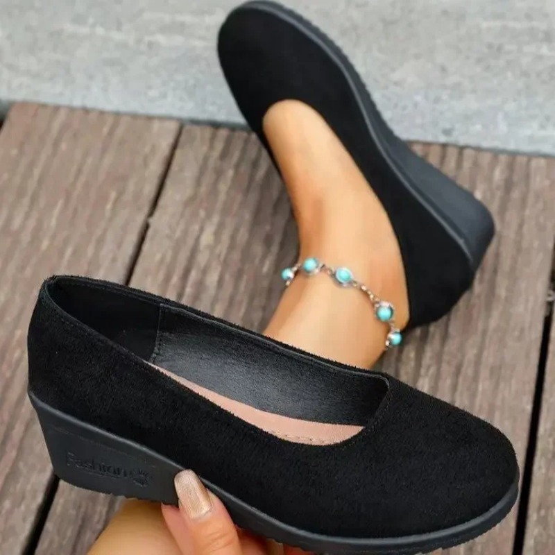 Women'S Shoes For Wide Feet - Women's Comfortable round Toe Slip-On Shoes