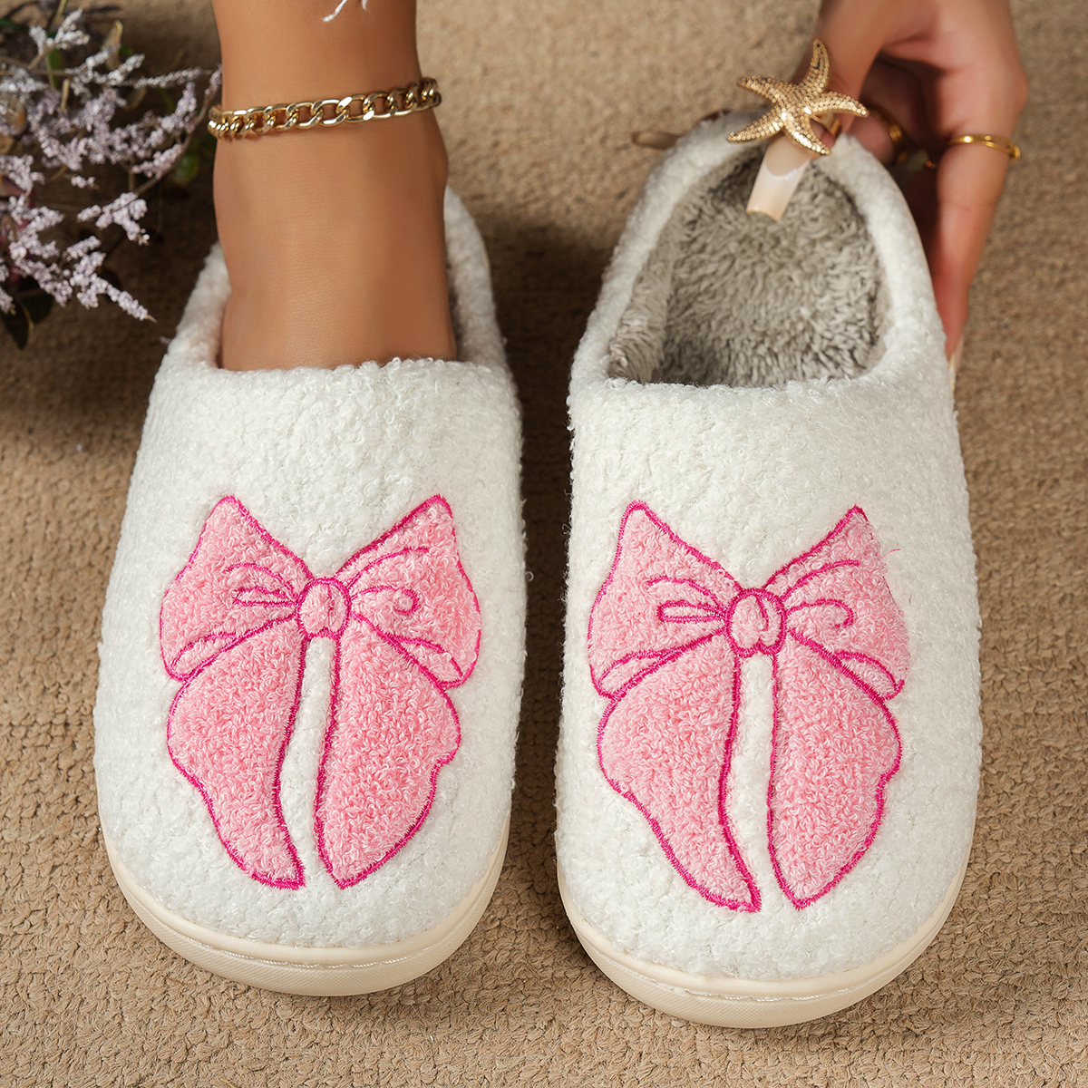 Women Shoes For Winter - Winter Plush Girl's Bedroom Slippers Cute