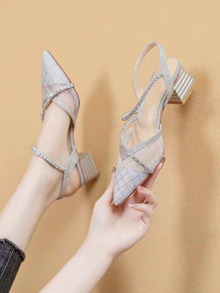 French Style Rhinestone Mesh P - огляд і ціна Rhinestone Sandal Women