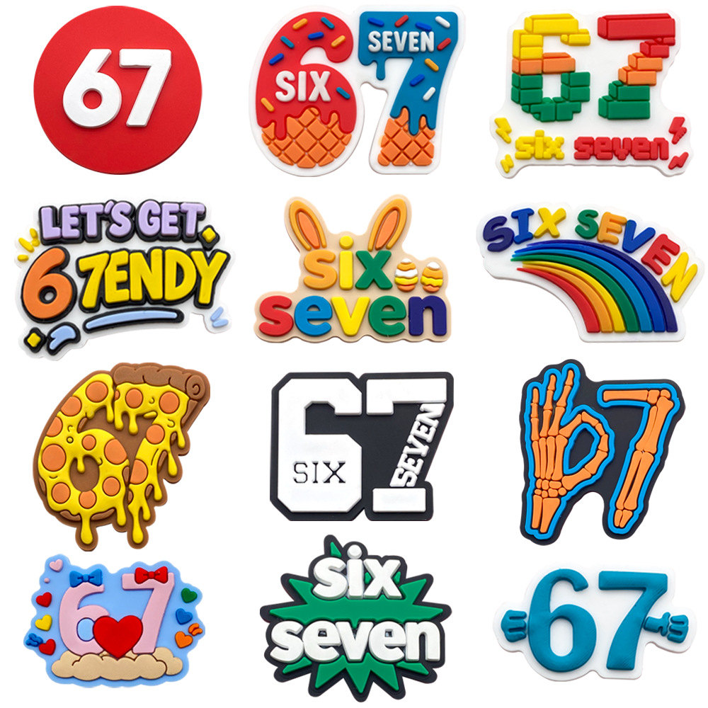 12Pcs 67 Number Shoe Charms fo - огляд і ціна Croc Style Clog