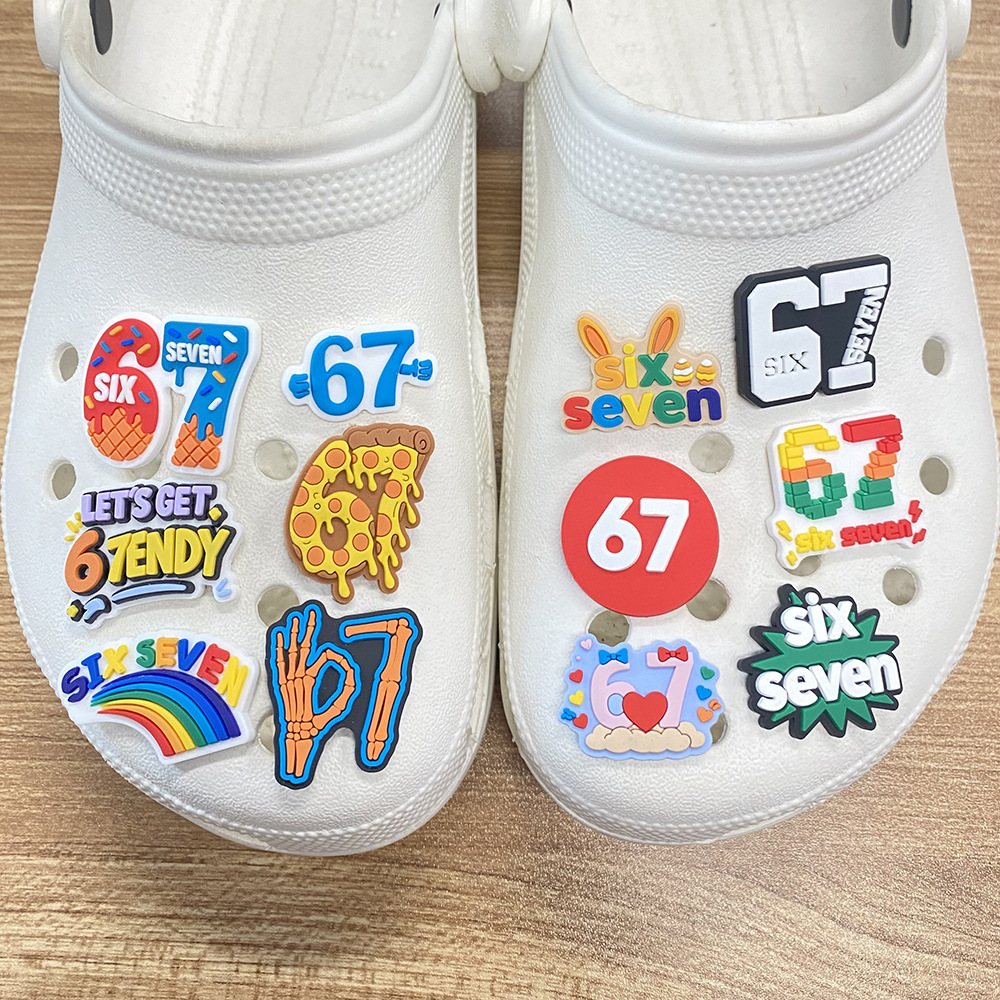 12Pcs 67 Number Shoe Charms fo - огляд і ціна Croc Style Clog