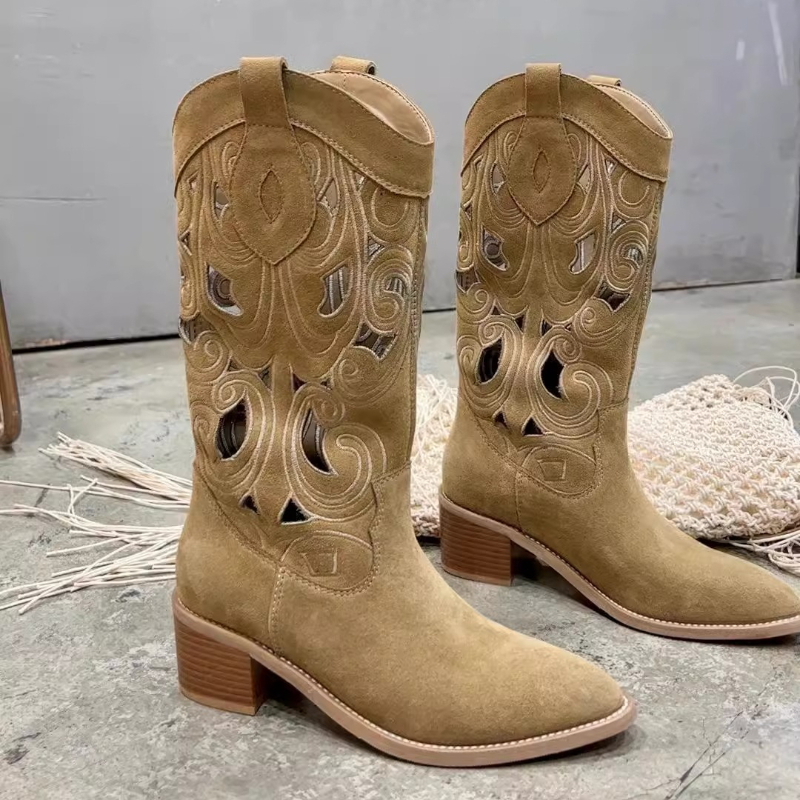 Western Style Embroidered Leat - огляд і ціна Women'S Shoes Extra Wide