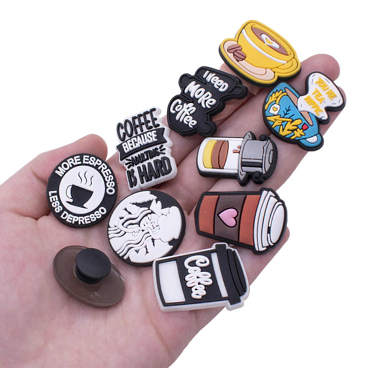 Coffee Cup Shoe Charms for Cro - огляд і ціна Croc Style Clog
