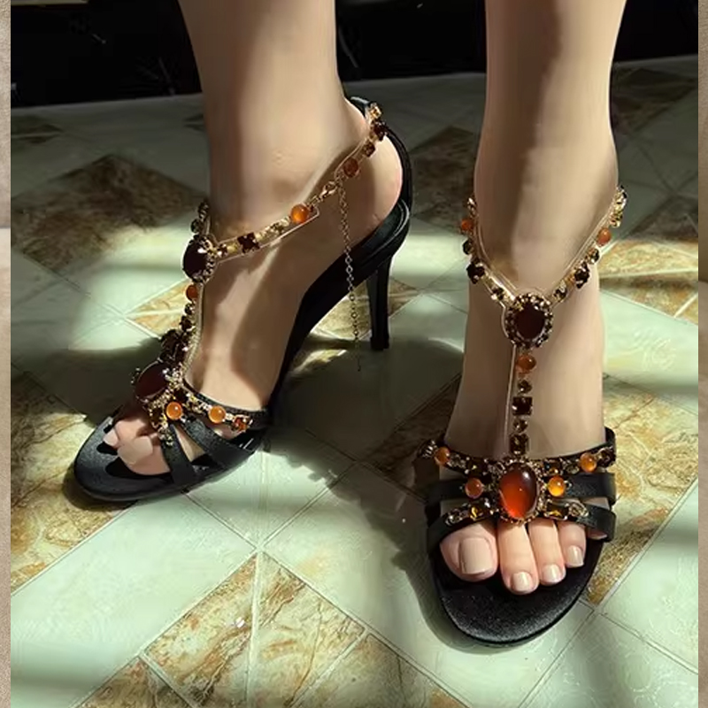 Rhinestone Open Toe Cross Stra - огляд і ціна Rhinestone Sandal Women