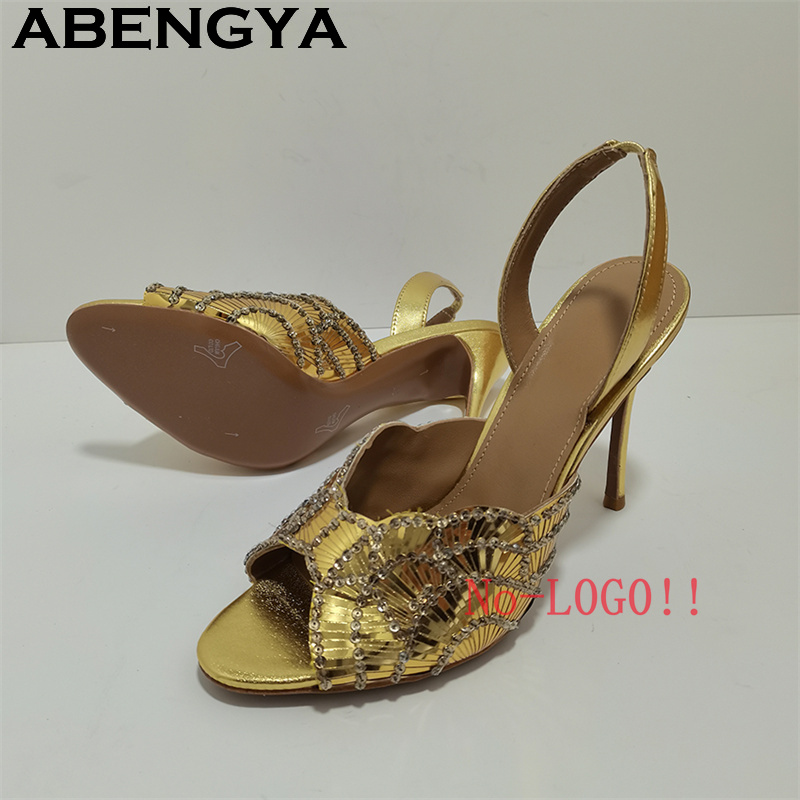 2026 Summer Trendy New Shiny F - огляд і ціна Metallic Heel Sandal