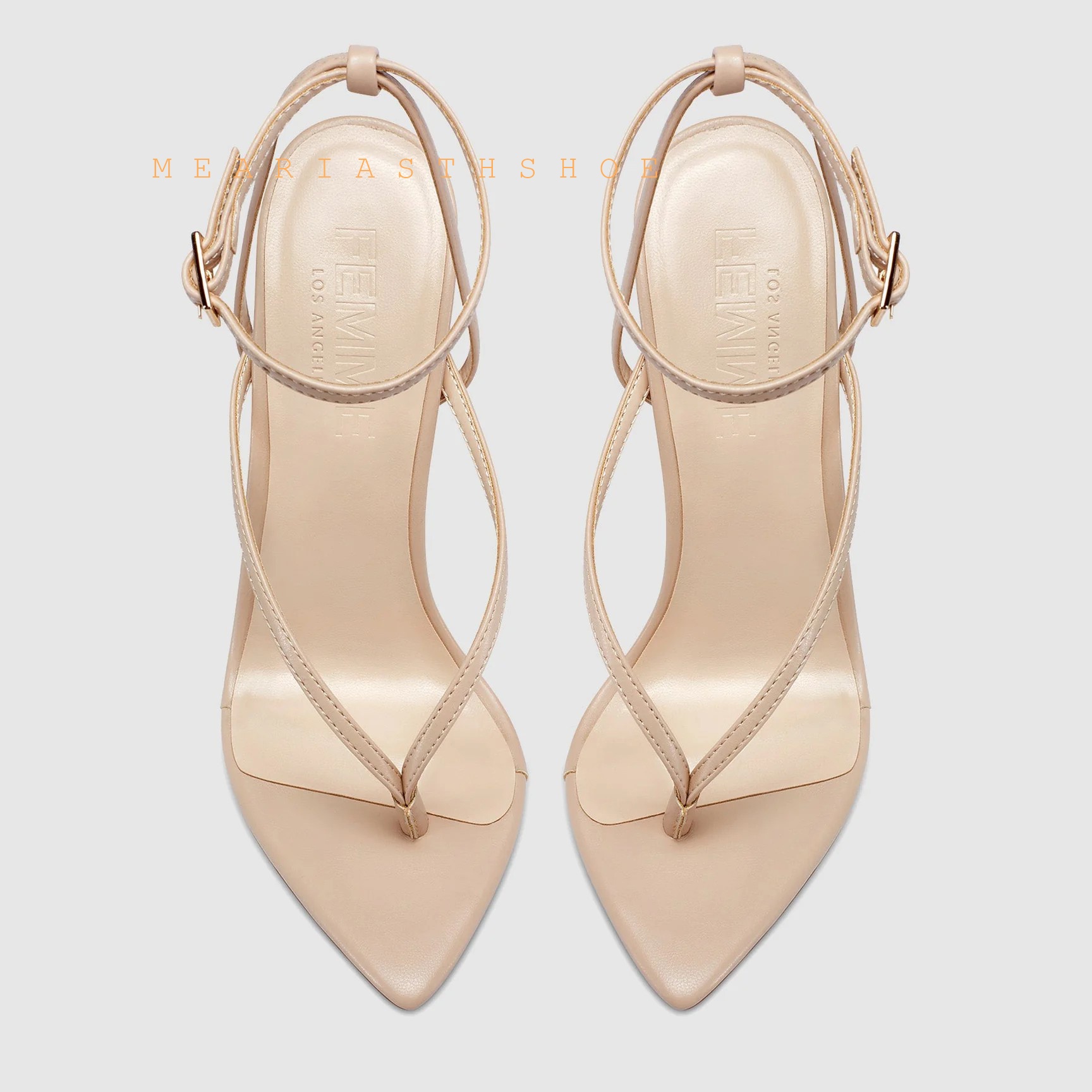 Beige Black Cross Straps Flip- - огляд і ціна Clear Strap Heel
