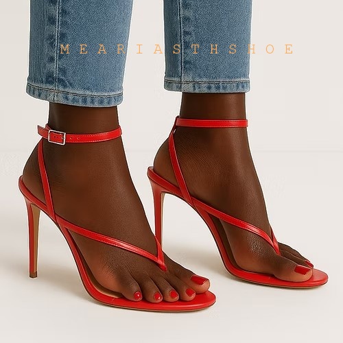 Beige Black Cross Straps Flip- - огляд і ціна Clear Strap Heel