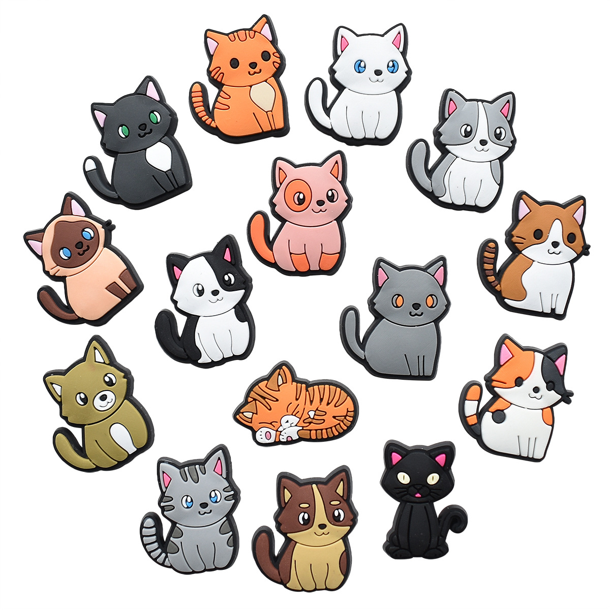 1Pcs PVC Cute Cats Shoes Charm - огляд і ціна Croc Style Clog
